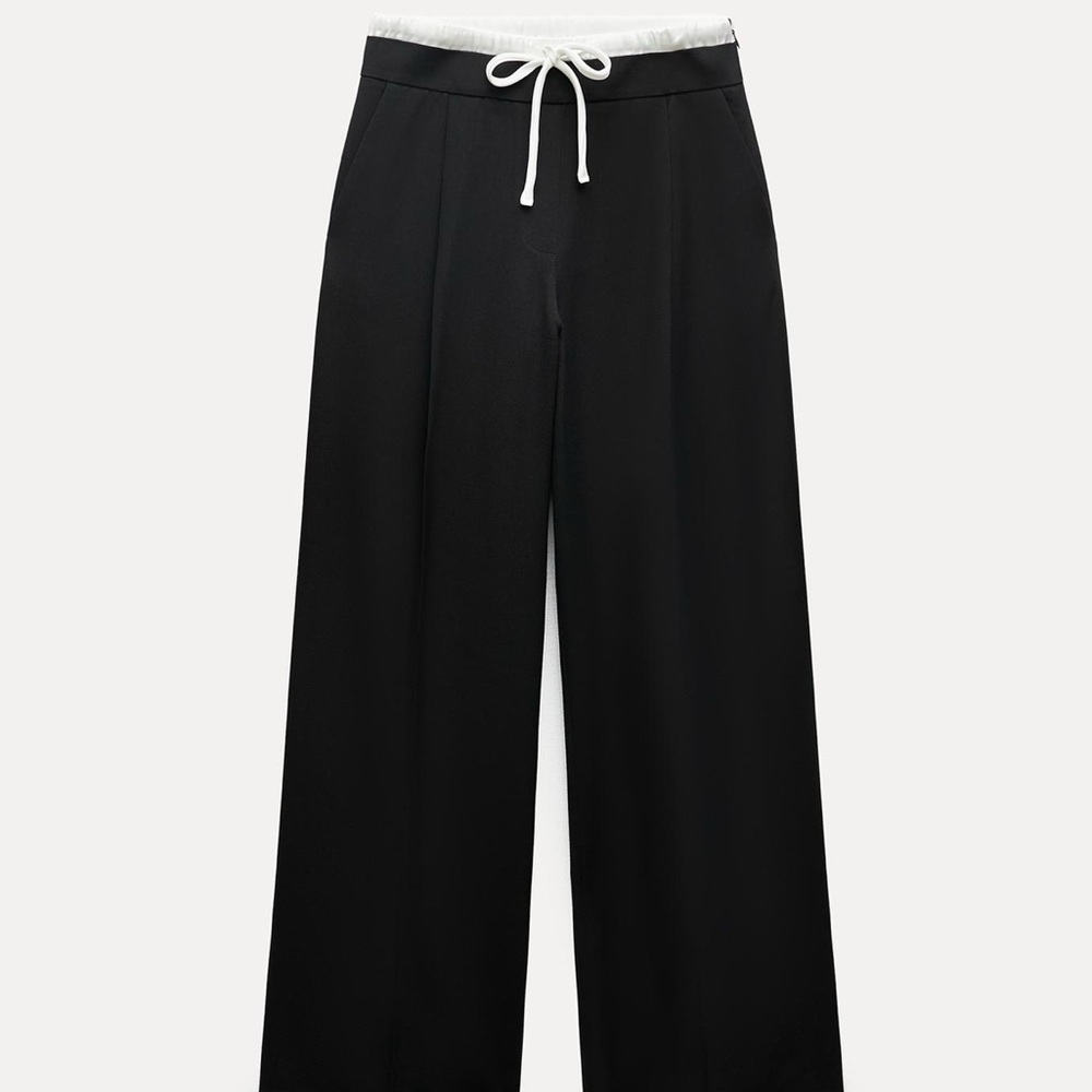 Zara Double Waist Wide Leg Pants